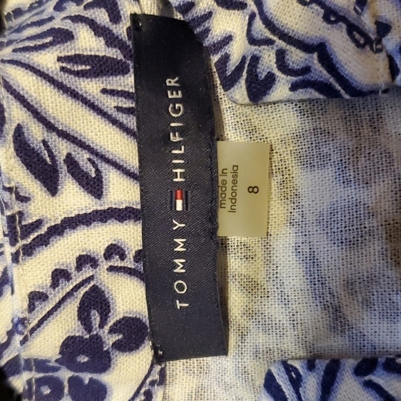 Tommy Hilfiger Paisley Blue Dress Size 8 - Picture 6 of 8